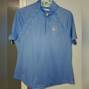 Greg Norman ML75 Play Dry Golf Top L Blue Whistling Straits Quarter Zip